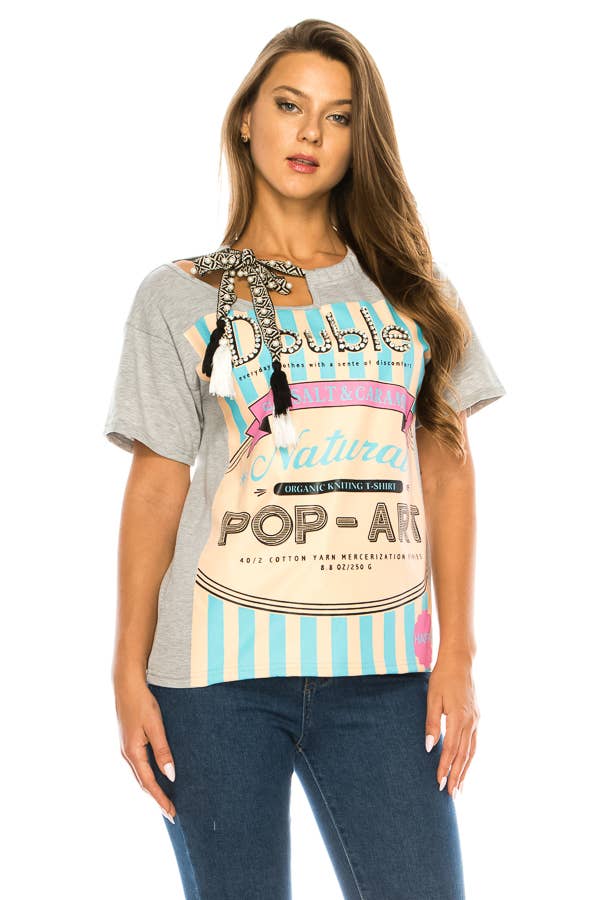 (ST2743)Pop Art T-shirts: White / M