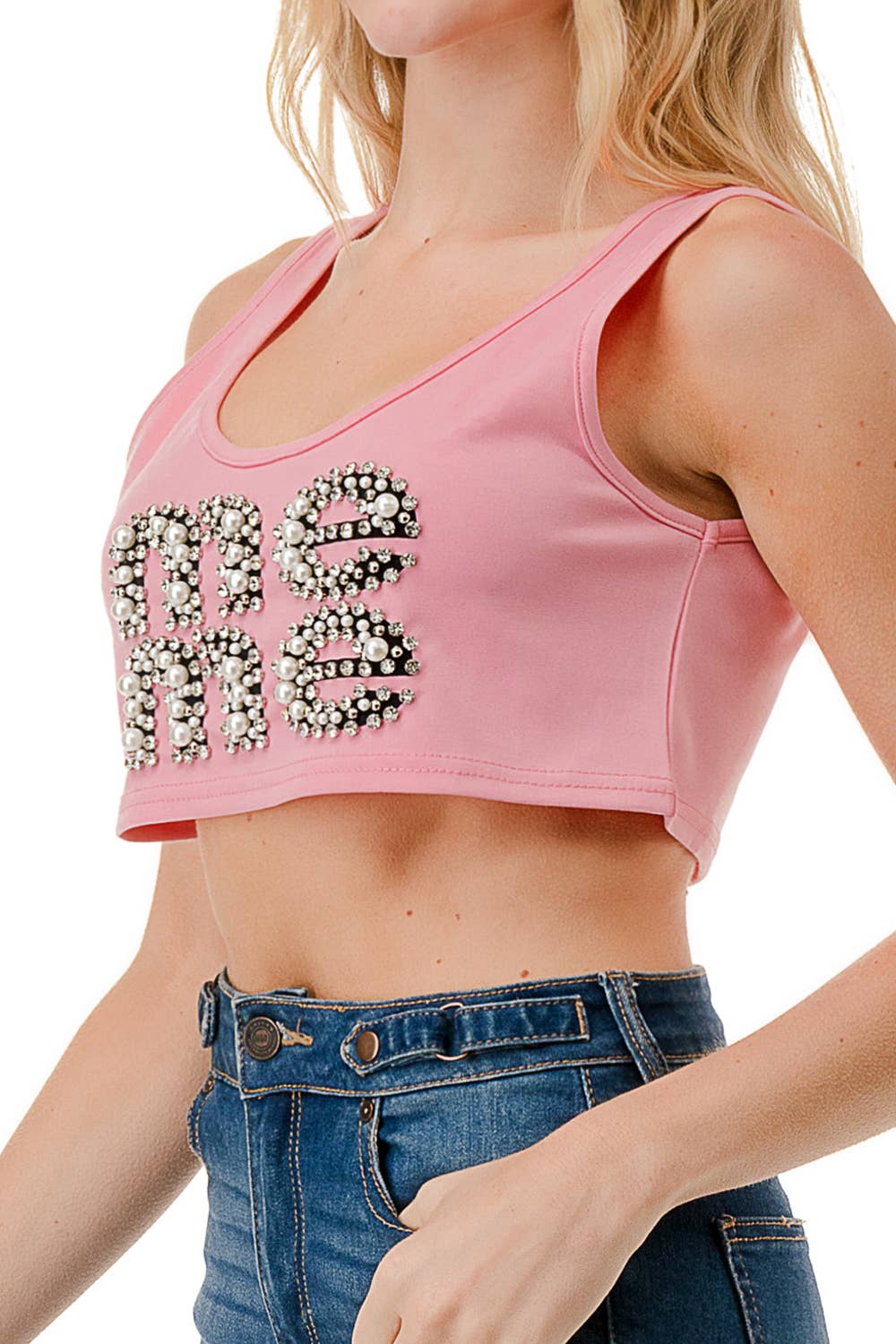 (ST3201)MeMe tank tops : Pink / L