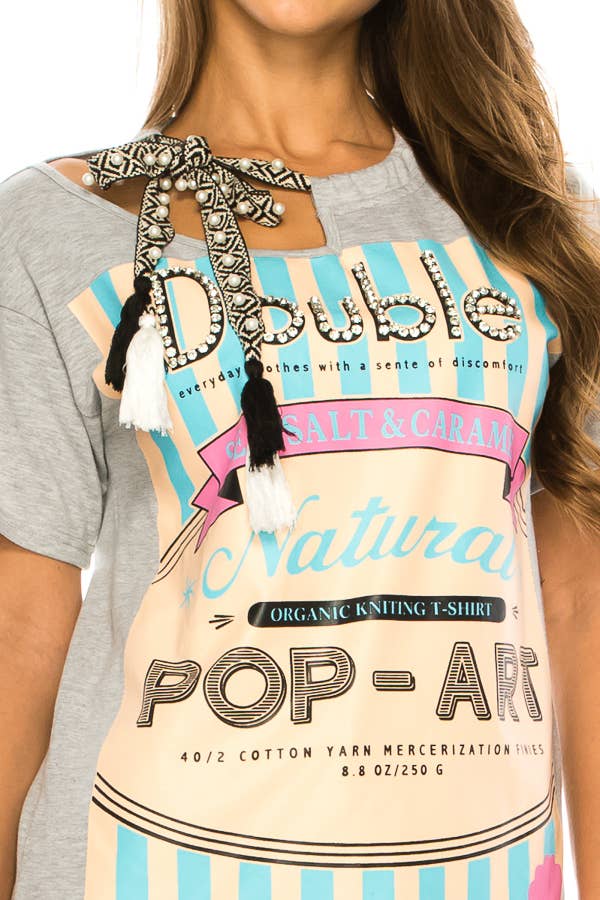 (ST2743)Pop Art T-shirts: White / S