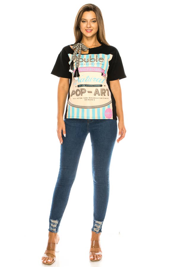 (ST2743)Pop Art T-shirts: White / M