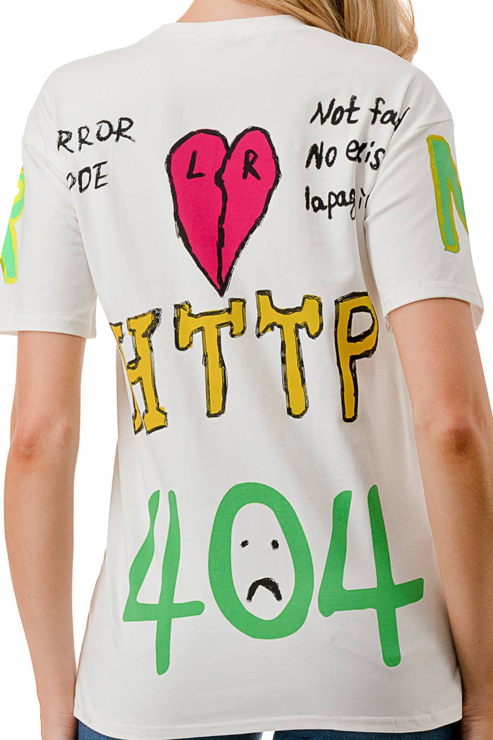 (ST3207)3D Graphic T-shirt (2 colors): White / L