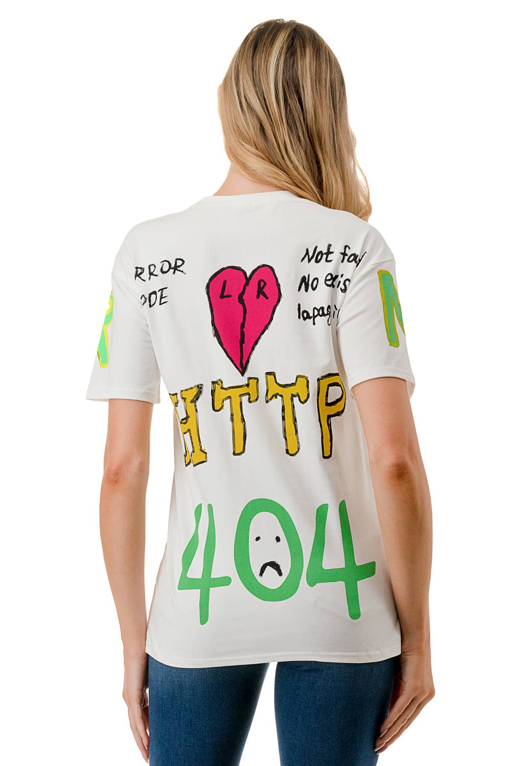 (ST3207)3D Graphic T-shirt (2 colors): White / S