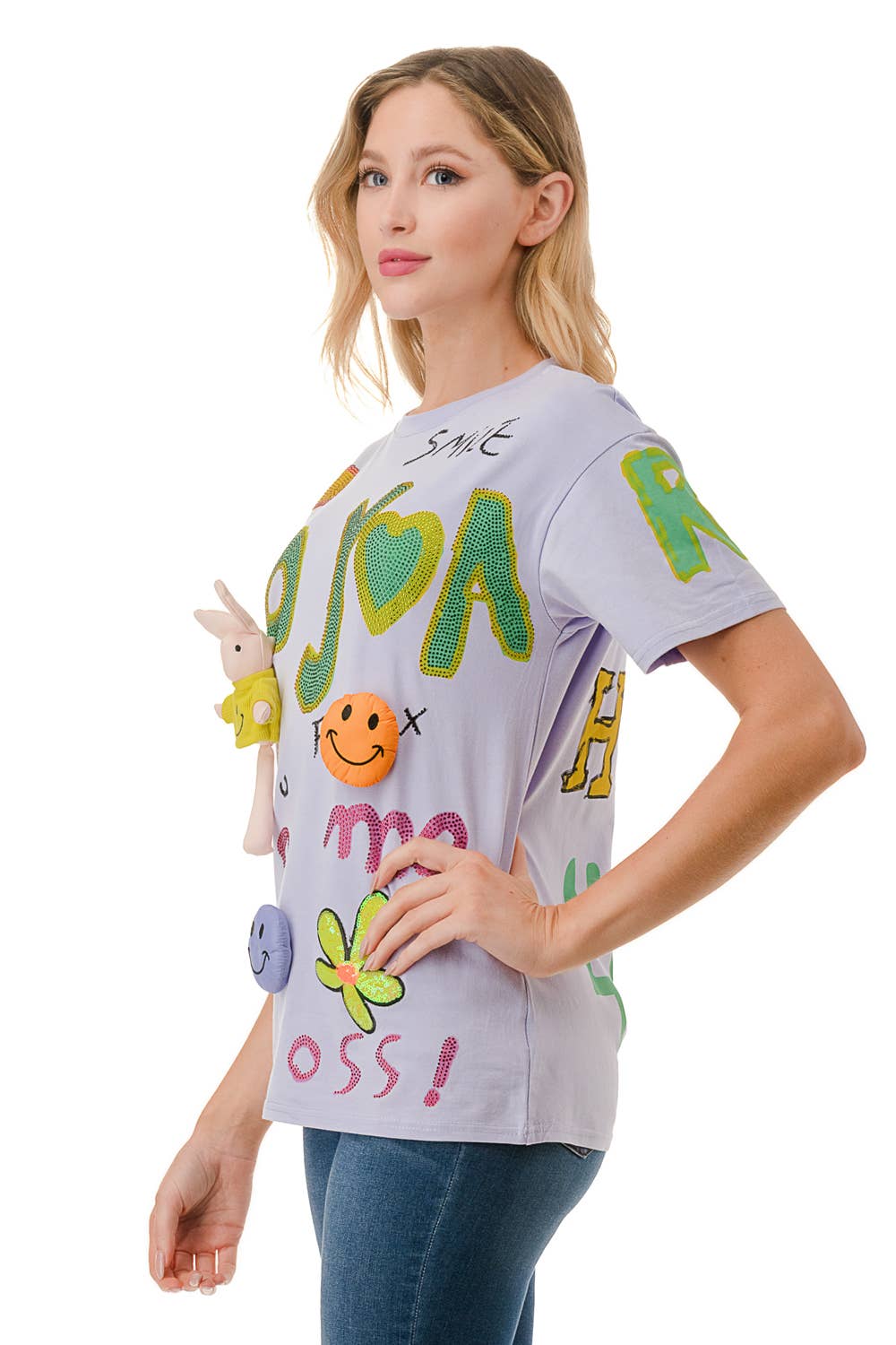 (ST3207)3D Graphic T-shirt (2 colors): White / L