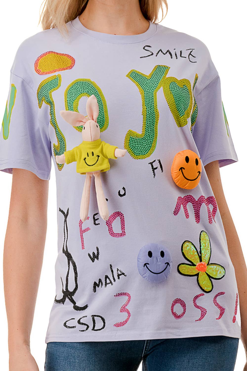 (ST3207)3D Graphic T-shirt (2 colors): White / L