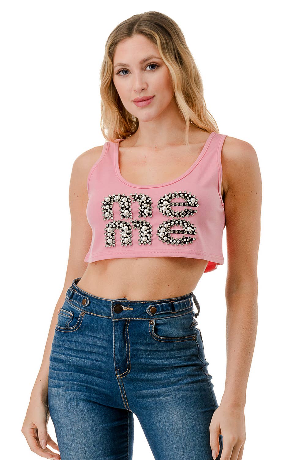 (ST3201)MeMe tank tops : Pink / L