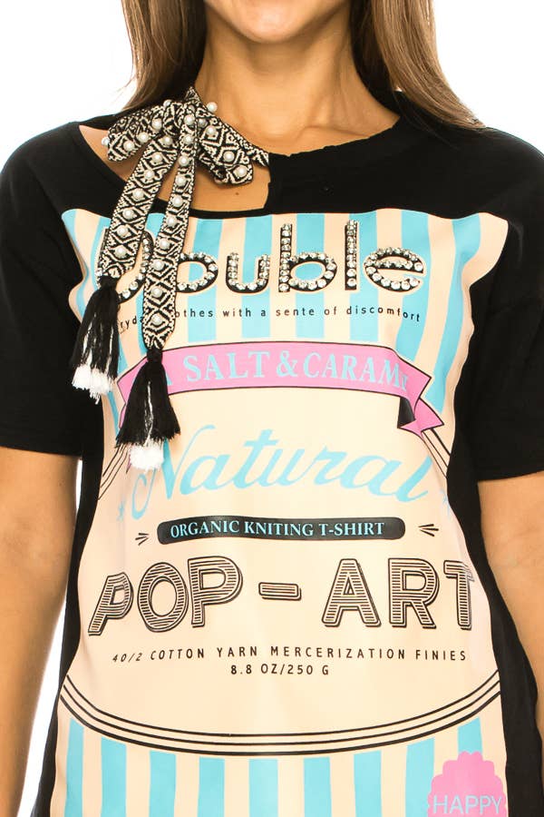 (ST2743)Pop Art T-shirts: Black / M